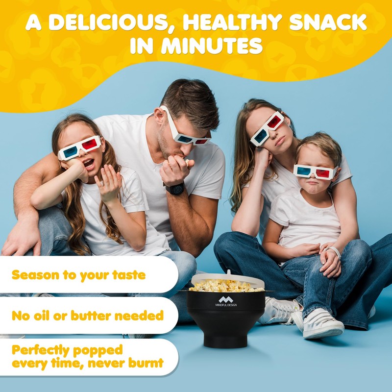 The Original Mindful Design Collapsible Microwave Popcorn Popper - Silicone