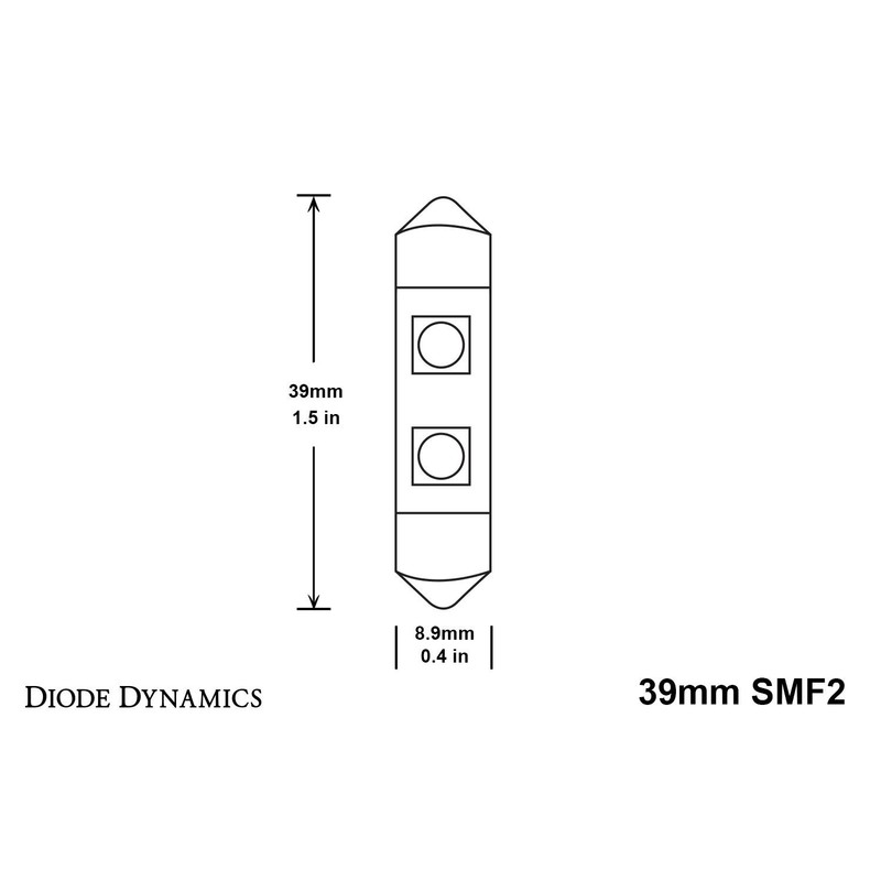 Diode Dynamics 39mm SMF2 LED Bulbs (Pair), Green
