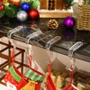 Christmas Stocking Holders Acrylic Stocking Hangers for Mantel Transparent Stocking