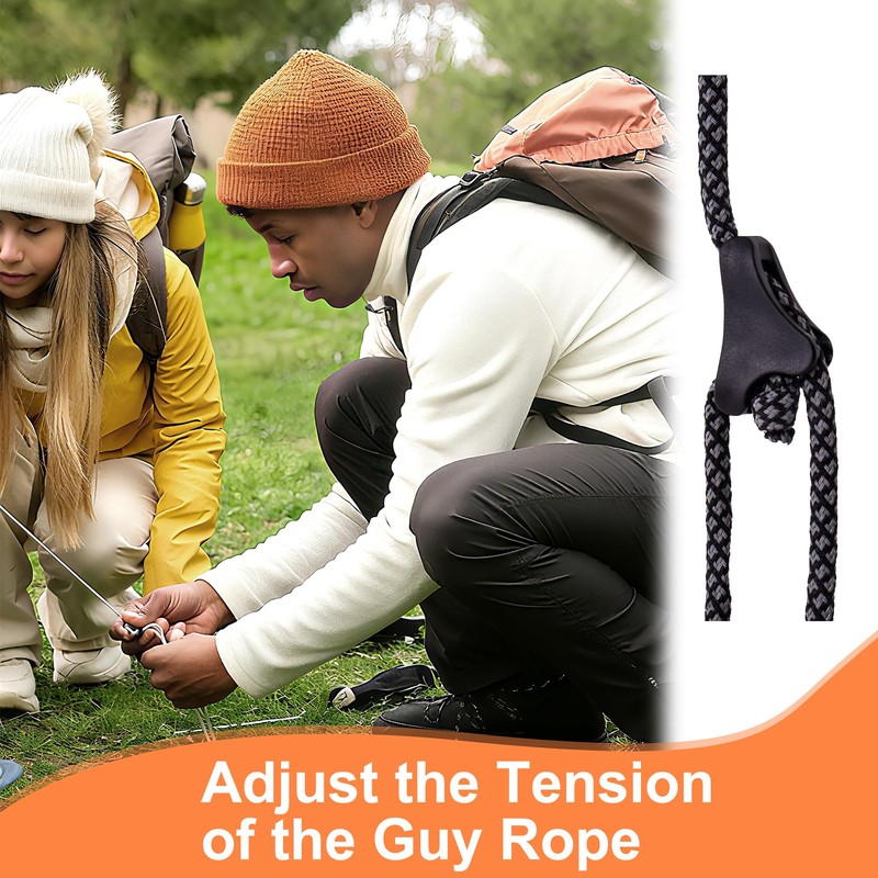 Guy Rope Tensioners 12pcs, Adjustable Guyline Tensioner and Plastic Rope