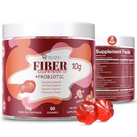 Migcopat Suplemento de fibra sin azúcar, gomitas de fibra de 10 g para adultos, sabor a manzana con probióticos, vitamina C, vinagre de sidra de...   