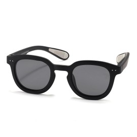 FLJMRAVER Kids Square Polarized Sunglasses TPEE Rubber Flexible Frame for Boys Girls Toddler Age 3-12, 100% UV400 Protection （Black