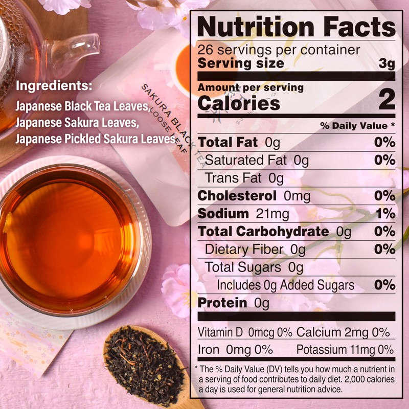 YAMASAN KYOTO UJI Sakura Black Tea Loose Leaf (80g) -