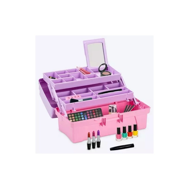 Q Hogar Caja Multiusos Para Almacenar Maquillaje Color Rosado/lila
