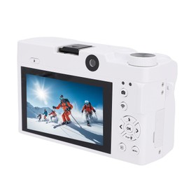 Generic Digital Camera, 4K Digital Camera for Photography, 75MP HD Dual Lens, WiFi 18x Digital Zoom, Mirrorless Camera with 3 Inch Screen Flashlight for Content Creators for Travel (White)