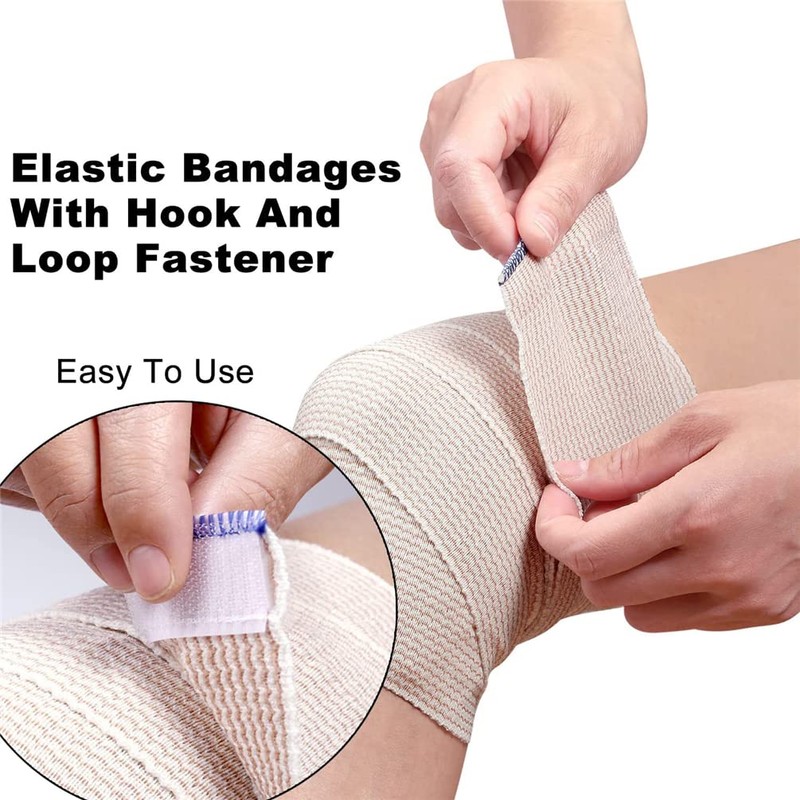 Elastic Bandage Wrap with Self-Closure, 3 Pcs(1x2”, 1x3", 1x4") Compression