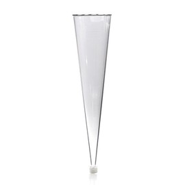 Bel-Art SP Imhoff Settling Cone Beaker – 1000 mL Clear Styrene Cone with Graduations & Leak-Proof Polyethylene Plug for Sediment Analysis in Water, Wastewater & Sewage Testing (H38990-0000)
