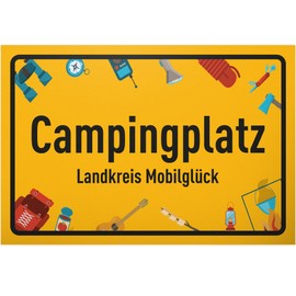 DankeDir! Campingplatz Sign 30 x 20 cm Funny Camping Decoration Saying Sign for Camping Fans Gift Idea for Campers Funny Saying Wall Decoration Door Sign for Motorhome & Caravan