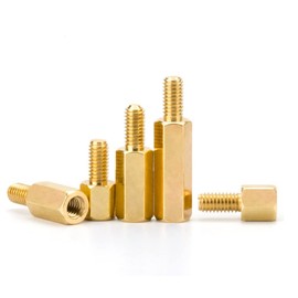CONPHERON Brass Spacer Hex Spacer Sleeves PCB Board/Boards Male Female Thread Spacer Bolts M2.5 x 10 + 6 mm, Pack of 40
