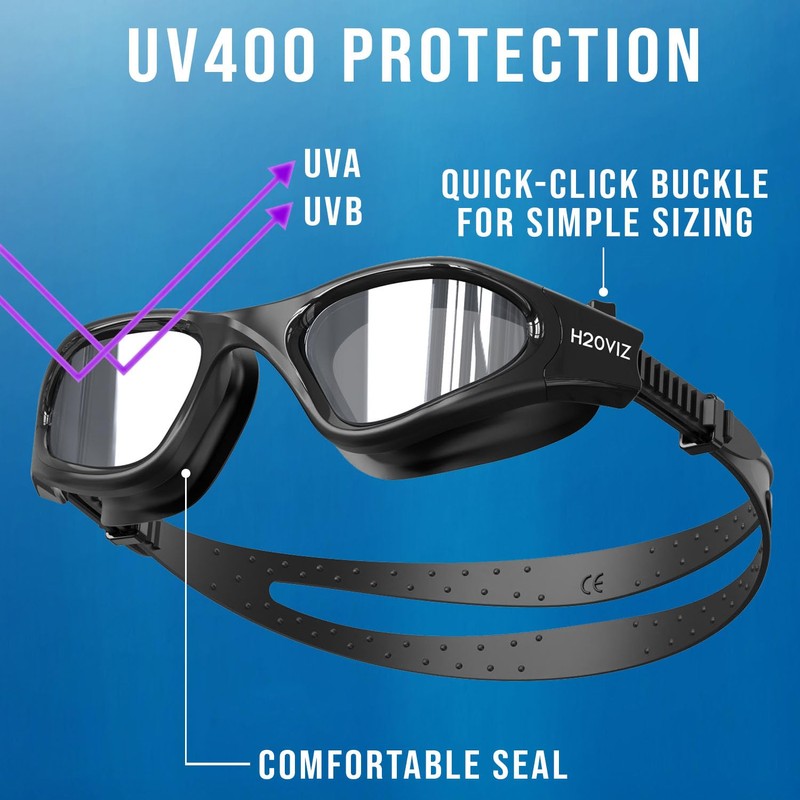 H20VIZ Swimming Goggles | Polarised, Anti-Fog, UV400 Protection, Anti-Leak, Includes