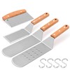 HaSteeL Metal Spatula Set of 4, Stainless Steel Griddle Spatula