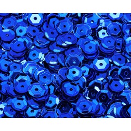 Penta Angel Loose Sequins 4000Pcs 6mm Round Embroidery Craft Sequins Cup Iridescent Spangles for Sewing Christmas Decoration (Royal Blue)