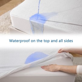 Bedecor Waterproof Mattress Protector 60 x 120 cm - Five Sides Waterproof Cotton Mattress Topper, Oeko-Tex Certified, Hypoallergenic, Hygienic Washable Incontinence Pad