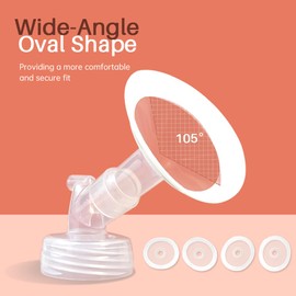 PumpMom-us 17mm and 19mm Oval Flanges Compatible with Spectra S2 S1 9 Plus Pump Parts, Replacement Breast Shield and Duckbill Valves for Spectra Flange Accessories (17mm + 19mm)