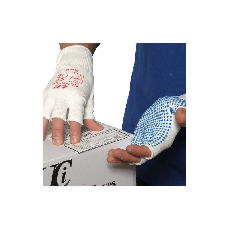 UCI Fingerless PVC Dotted Gripper Gloves - 9/Large - 10