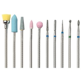 JCUGSBS 10 Pieces Nail Drill Attachments Professional Ceramic Tungsten Alloy Nail Cutter Bits Nail Cutter Bits Nail Cutter Gel Nails Accessories Remove Gel Acrylic Cuticles for Manicure Pedicure