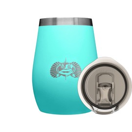 Toadfish Non-tipping 10oz Double Wall Insulated Stainless Steel Stemless Travel Wine Tumbler w/East Slide Lid - Teal