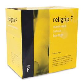 Reliance Medical Religrip REL464 Compression Tubular Bandage For Arms, Legs And Feet, Natural Colour, High Support And Confort, Tube Size F (10cm x 10m)