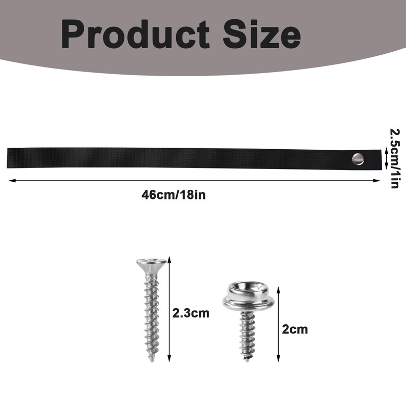 Lyreh 4pcs Pontoon Boat Ladder Straps, Black Imitation Nylon Snap