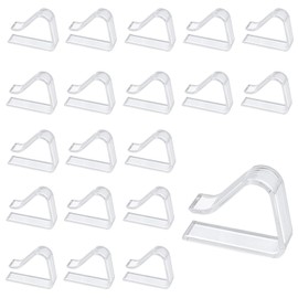 SCHUIWINNER 20Pcs Transparent Picnic Tablecloth Clips Durable Stable Clear Table Cloth Holder Clips Useful Plastic Tablecloth Clips for Christmas Home Wedding Party