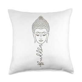 Spiritualität Bilder Spirituelle Sprüche Geschenke Buddha Kopf Namasté Schriftzug Yoga Meditation Spiritualität Throw Pillow, 18x18, Multicolor