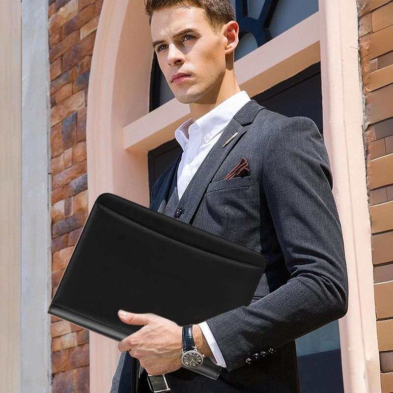 Leathario Portfolio Binder, Includes 10 Sheet Protectors and 3 Notepads,