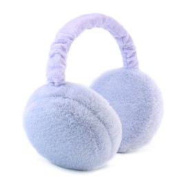 RUIKUNA Earmuffs Women Winter Black Ear Muffs Foldable Fluffy White Ear Warmers Girls Cute Ear Covers Adjustable Headbands Big (Purple)