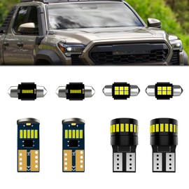 LECCIBUB LED Interior Light Kit Fit For Toyota Tacoma 2016-2021,Super Bright 6500K White Interior LED Light Bulbs + License Plate Lights, Plug and Play, Pack of 7