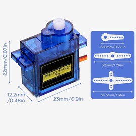 ARCELI 2pcs 9G Mini Micro Servo Motor for Hand/RC Robot Arm/Walking Helicopter Boat Plane Helicopter Car Vehicle Models Control with Cable, Micro Motor Servos Model Making for Arduino