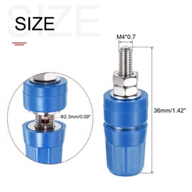 MECCANIXITY Terminal Binding Post Amplifier Terminal Connector Banana Plug Jack Speaker Blue 2 Pack