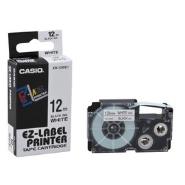 Casio XR-12WES Label Printer Tape - Label Printer Tapes (1 Meter, 1/2")