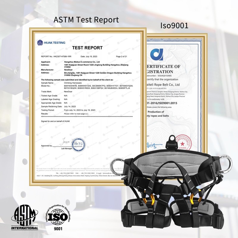 NewDoar Adjustable Thickness Climbing Harness, CE Certification Wider Half Body