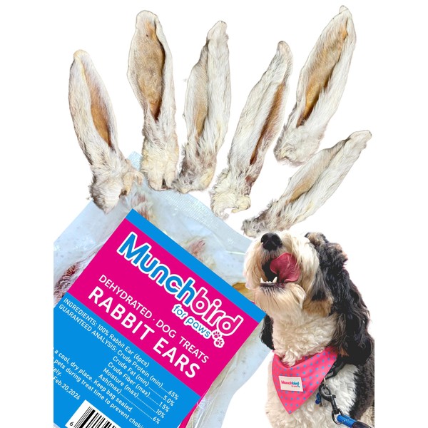 Munchbird Dehydrated Rabbit Ears for Dogs & Cats (Small Pack