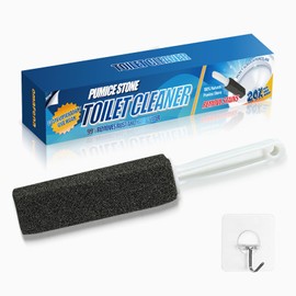 Black Pumice Stone Toilet Bowl Cleaner,Pumice Cleaning Stone with Handle and Hook,Scrubs Tough Hard Water Stains Away On Toilets, Bathtubs,Tiles&Sinks,Pumice Toilet Brush (1)