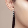 Santuzza Hoop Earrings 925 Sterling Silver Python Pattern Black Gemstone