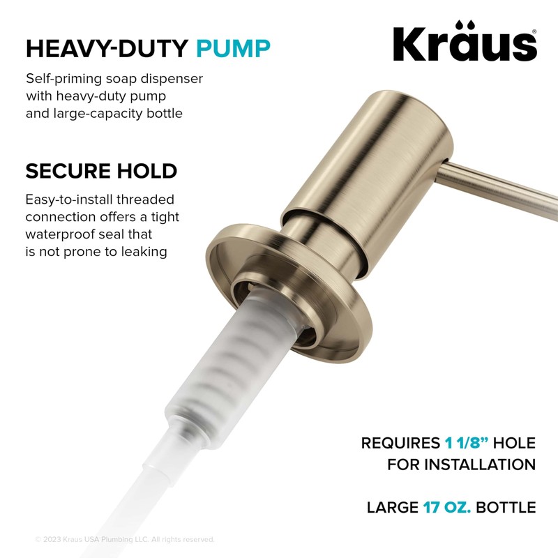 KRAUS Kitchen Soap and Lotion Dispenser in Spot-Free Antique Champagne