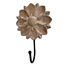 dwellington Flower Towel Hooks Decorative Hooks Hanger for Hanging Clothes, Keys, Towels - Decorative Wall Mount Hook Command Single Rack for Entryway, Bathroom, Kitchen