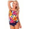 2 PC. Ladies Blossomed Botanicals Blouson Top Swimsuit Set (20)