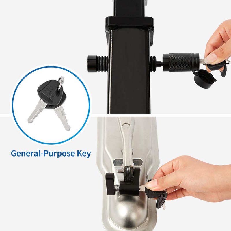 METOWARE Keyed Alike Trailer Lock Set, 5/8" Dia 3-1/2" Long