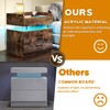 TC-HOMENY Acrylic Float Nightstand with Voice-Activated Mode, LED Nightstand with
