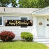 ANOMM Happy 18th Birthday Banner, 18th Black Gold Fabric Happy