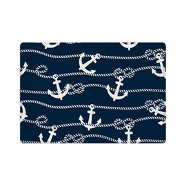 Nautical Bath Mat, Nautical Bathroom Decor, Anchor Bathroom Decor, Blue Bathroom Rug, Custom Bath Mat, Natical Rope Anchor Bathroom Decor