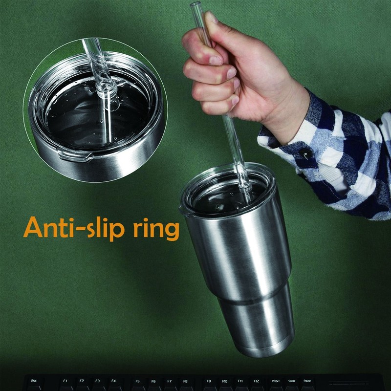 ZYTC Straws for YETI Cup 30-42oz, Reusable Clear Transparent Drinking