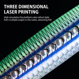 Goture Fishing Jigs,60g 80g 100g 120g Vertical Jig Saltwater, Jig Fishing Lures with Assist Hook and Treble Hook,Deep Sea Fishing Jigging Spoon Lures,Speed Fast Fall Jig for Tuna,Salmon,Bass,Kingfish