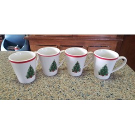 Royal Norfolk 4 Royal Norfolk Christmas Tree Presents Coffee Tea Hot Cocoa Cider Ceramic Mugs
