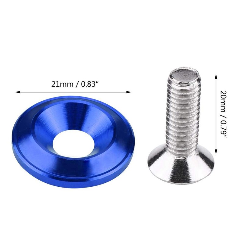 20 piezas de aluminio parachoques Fender Washer Bumper Washer Bolt