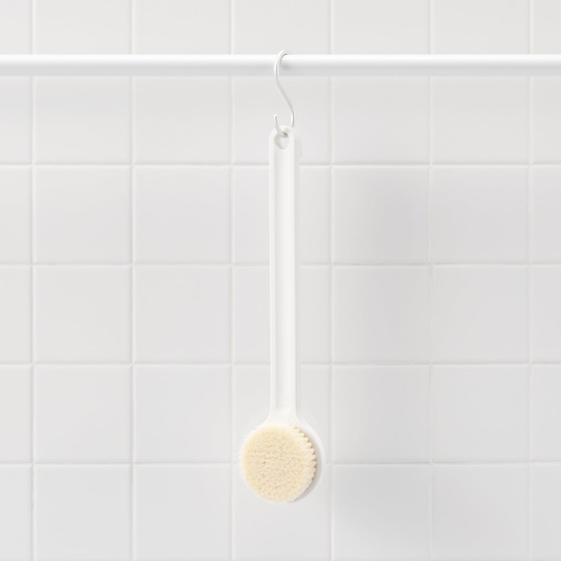 MUJI OEA29A3S Polypropylene Shower Brush, White, Total Length: Approx. 14.6