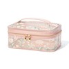 Francfranc Mesh Embroidery Vanity Pouch, Small, Pink