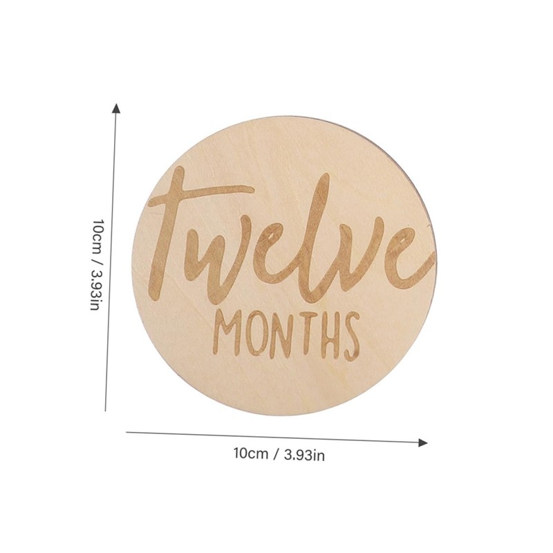 Kisangel 12 pcs Double Sided Round Monthly Milestone Markers Growth