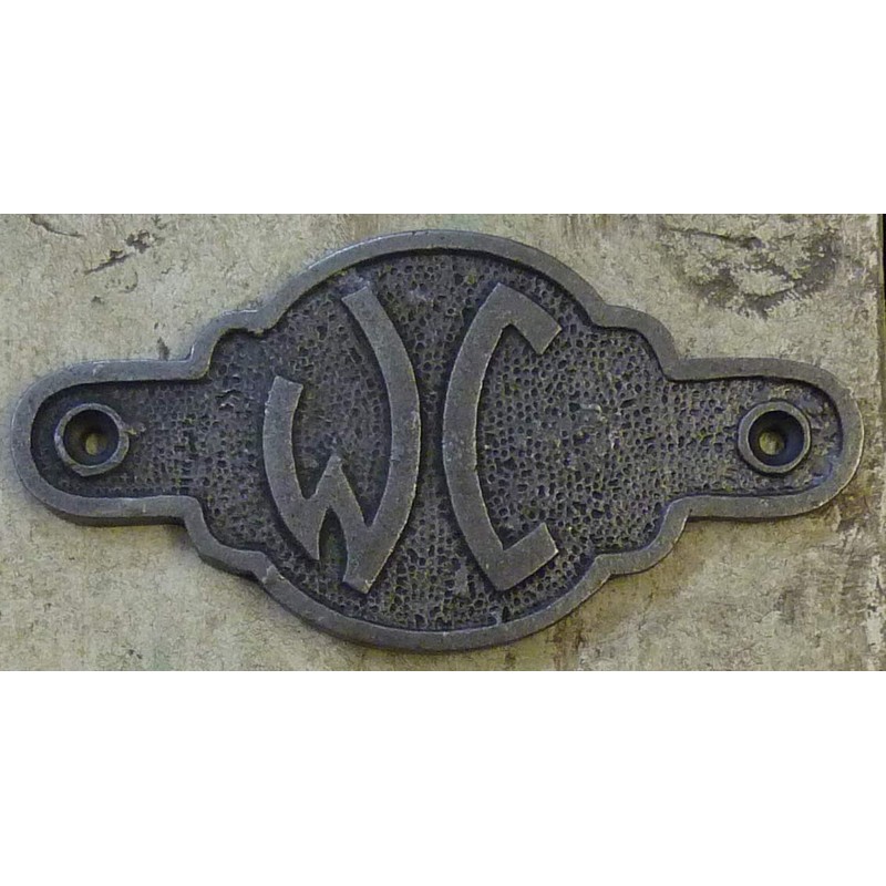 Bowley & Jackson French cast metal WC toilet door sign